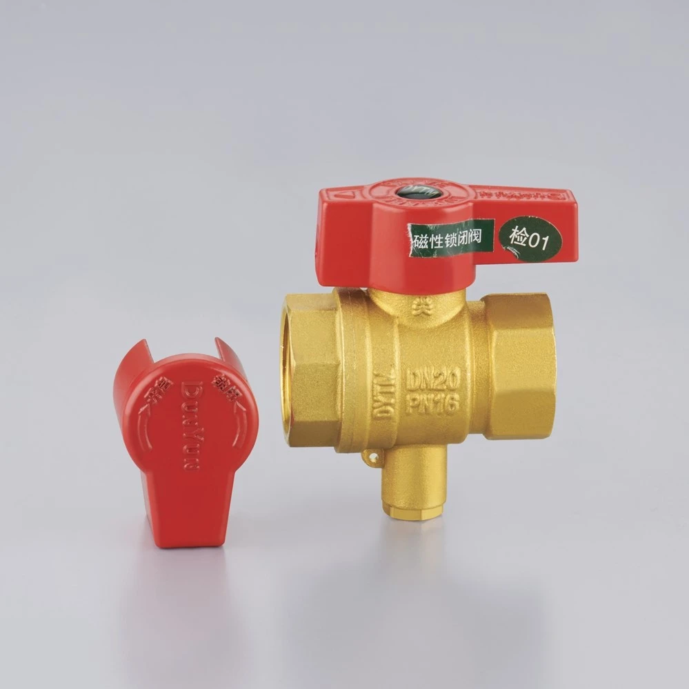 206-2 China Zhejiang Zhuji DUNYUN Brass Temperature-sensing Magnetic Lockable Manual Ball Valve for Water Media Redirect HVAC 206-2 China Zhejiang Zhuji DUNYUN Brass Temperature-sensing Magnetic Lockable Manual Ball Valve for Water Media Redirect HVAC