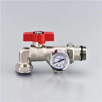 Supapă cu bilă tip filtru de conectare flexibilă cu manometru de temperatură și presiune